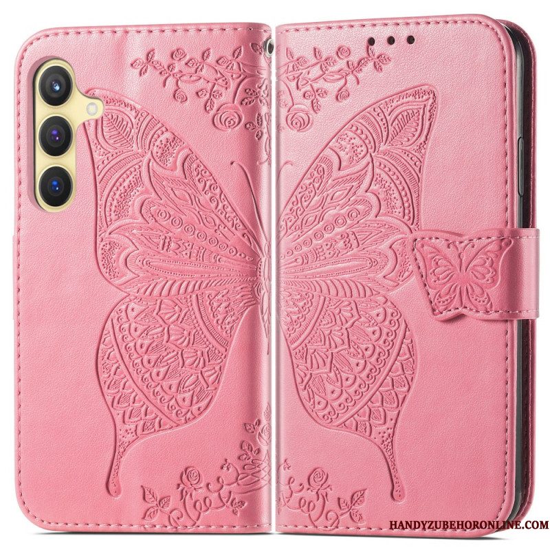 Folio-hoesje Samsung Galaxy S25 Plus 5g Telefoonhoesje Vlinder Kant