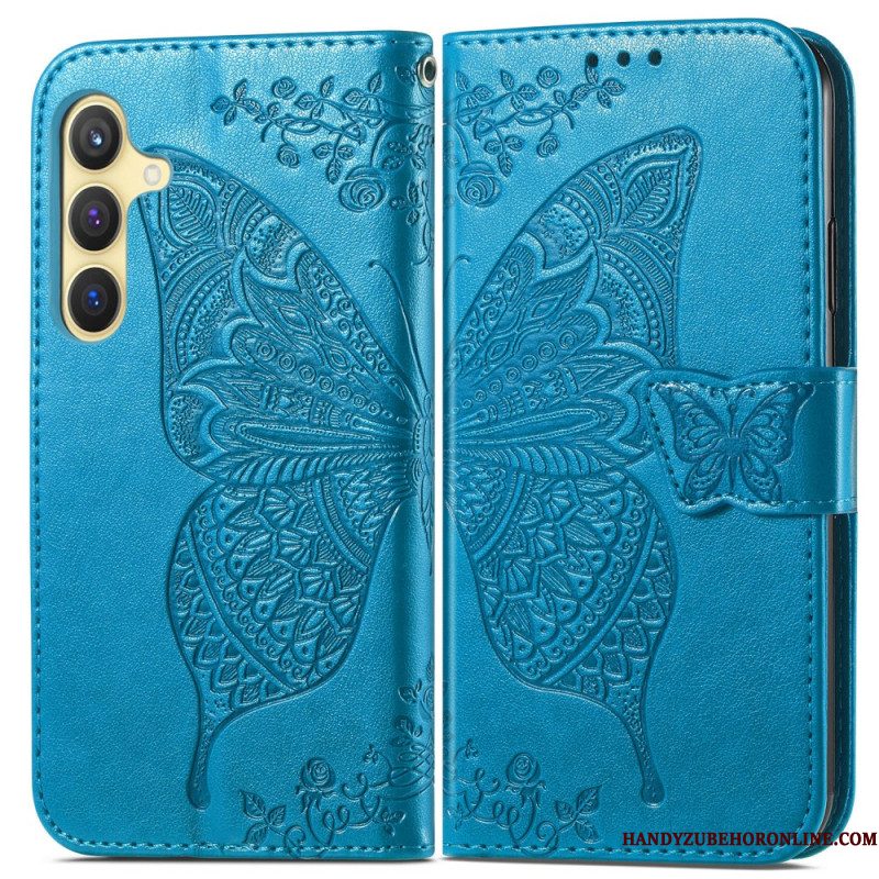 Folio-hoesje Samsung Galaxy S25 Plus 5g Telefoonhoesje Vlinder Kant