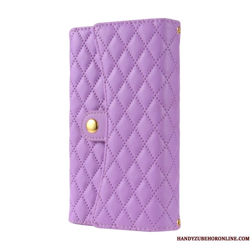 Folio-hoesje Samsung Galaxy S25 Ultra 5g Gewatteerde Portemonnee Met Schouderband