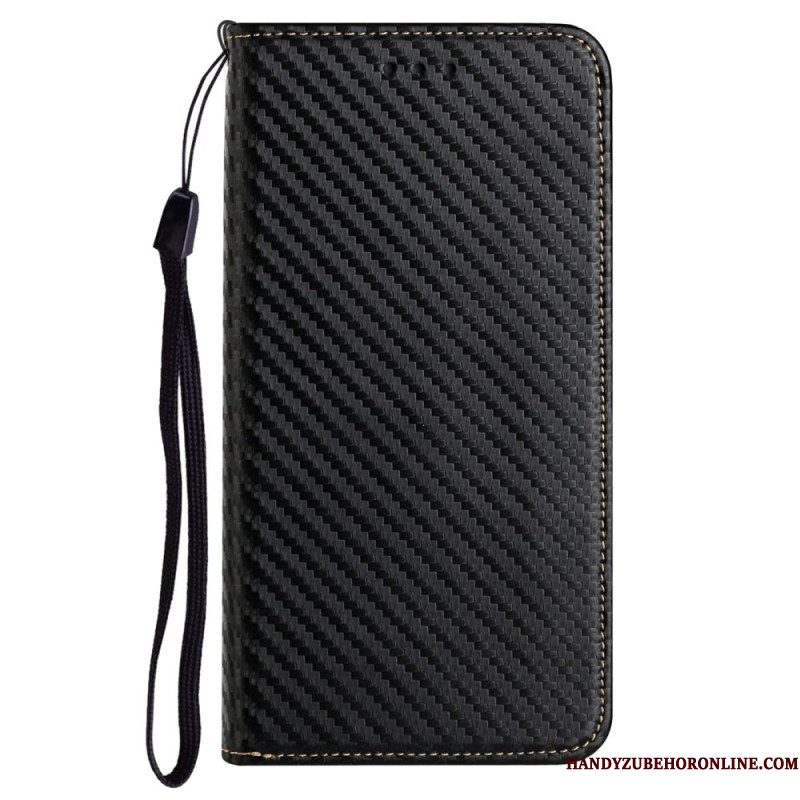Folio-hoesje Samsung Galaxy S25 Ultra 5g Koolstofvezel Met Bandje