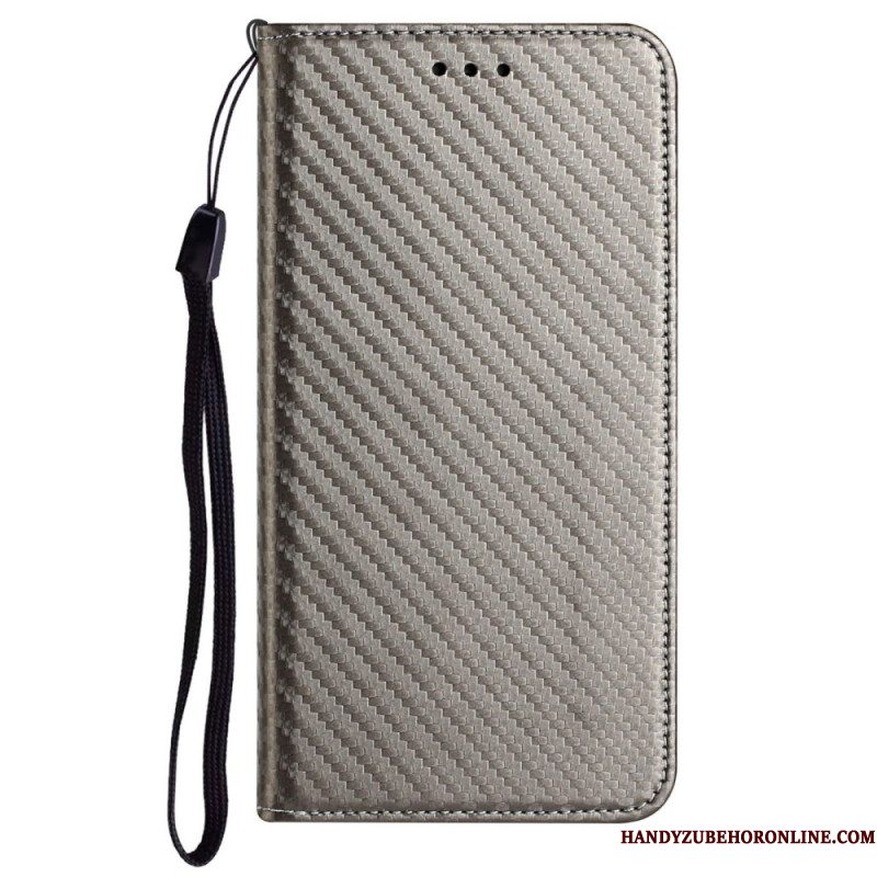 Folio-hoesje Samsung Galaxy S25 Ultra 5g Koolstofvezel Met Bandje