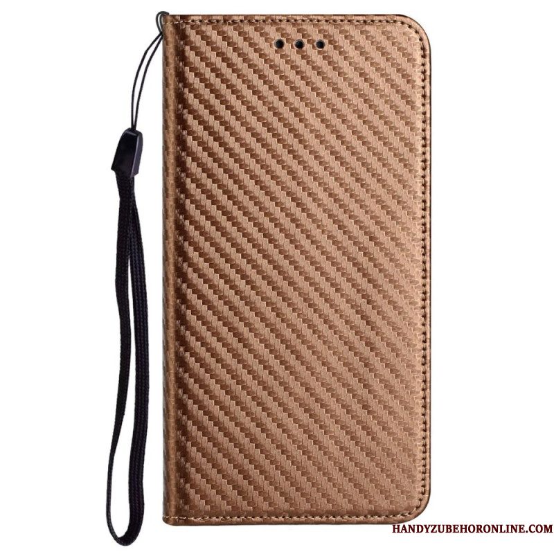 Folio-hoesje Samsung Galaxy S25 Ultra 5g Koolstofvezel Met Bandje
