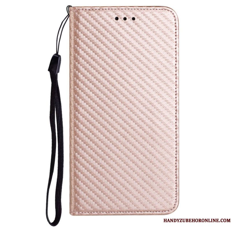 Folio-hoesje Samsung Galaxy S25 Ultra 5g Koolstofvezel Met Bandje