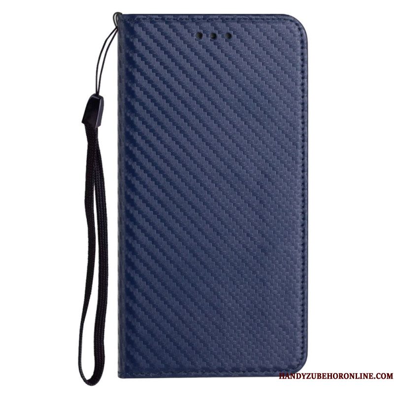 Folio-hoesje Samsung Galaxy S25 Ultra 5g Koolstofvezel Met Bandje