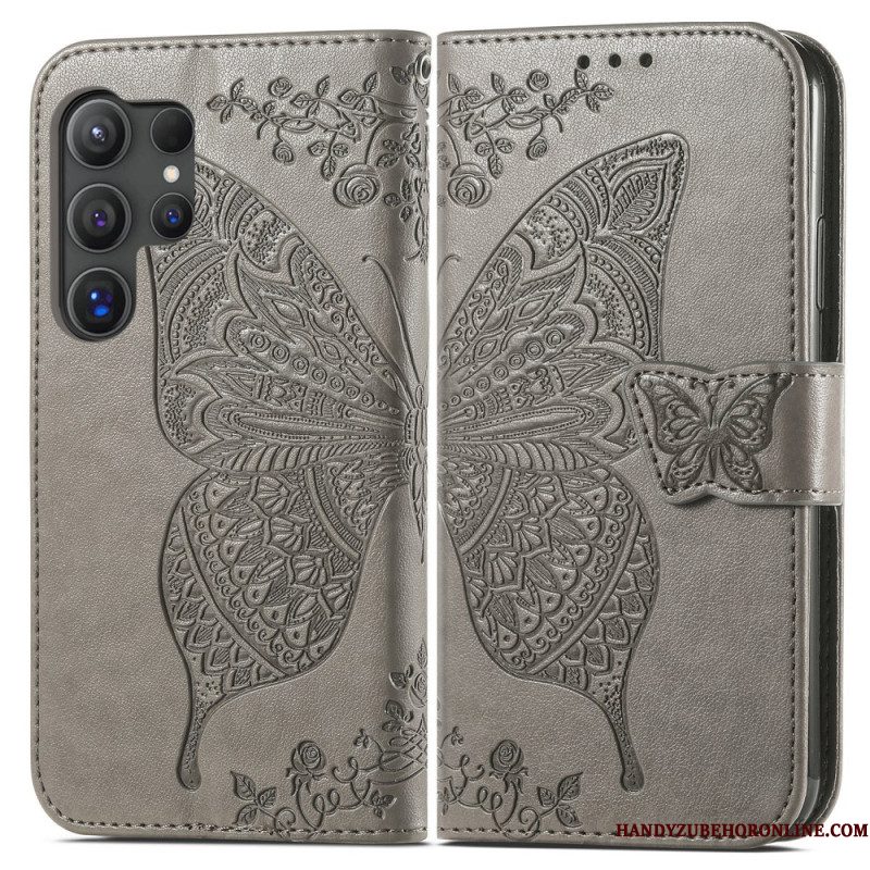 Folio-hoesje Samsung Galaxy S25 Ultra 5g Telefoonhoesje Barokke Vlinder