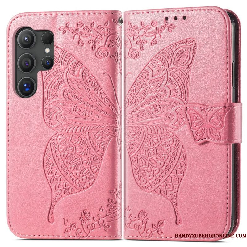 Folio-hoesje Samsung Galaxy S25 Ultra 5g Telefoonhoesje Barokke Vlinder