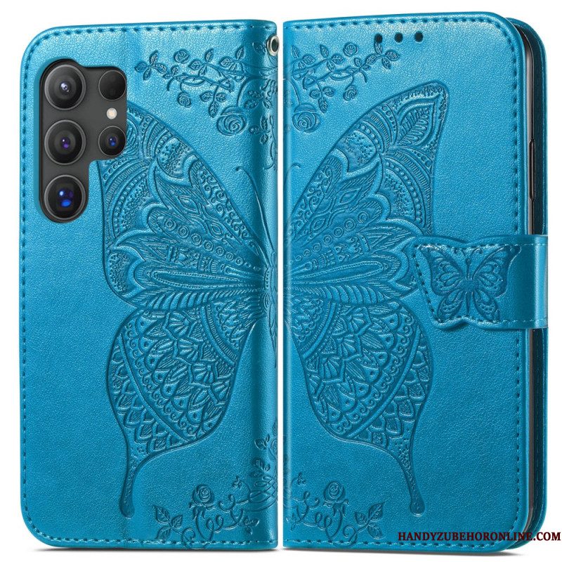 Folio-hoesje Samsung Galaxy S25 Ultra 5g Telefoonhoesje Barokke Vlinder