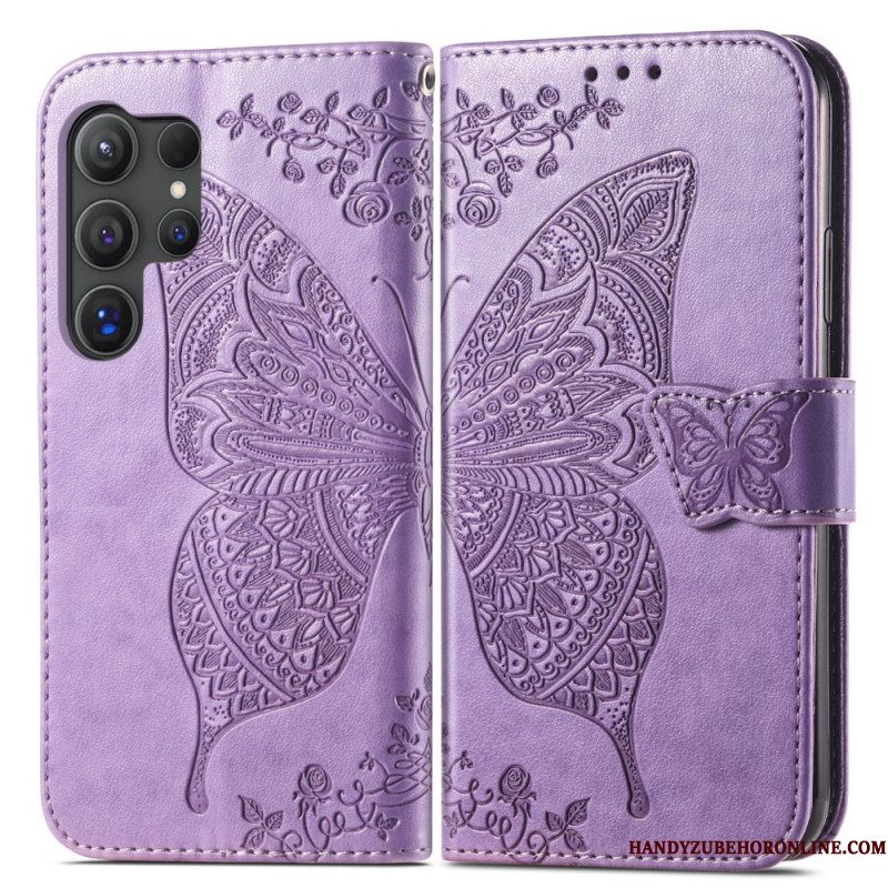 Folio-hoesje Samsung Galaxy S25 Ultra 5g Telefoonhoesje Barokke Vlinder