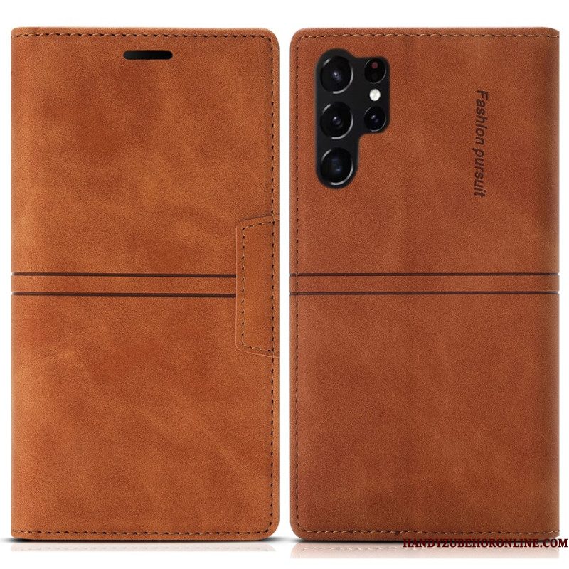 Folio-hoesje Samsung Galaxy S25 Ultra 5g Telefoonhoesje Dubbele Lijnen