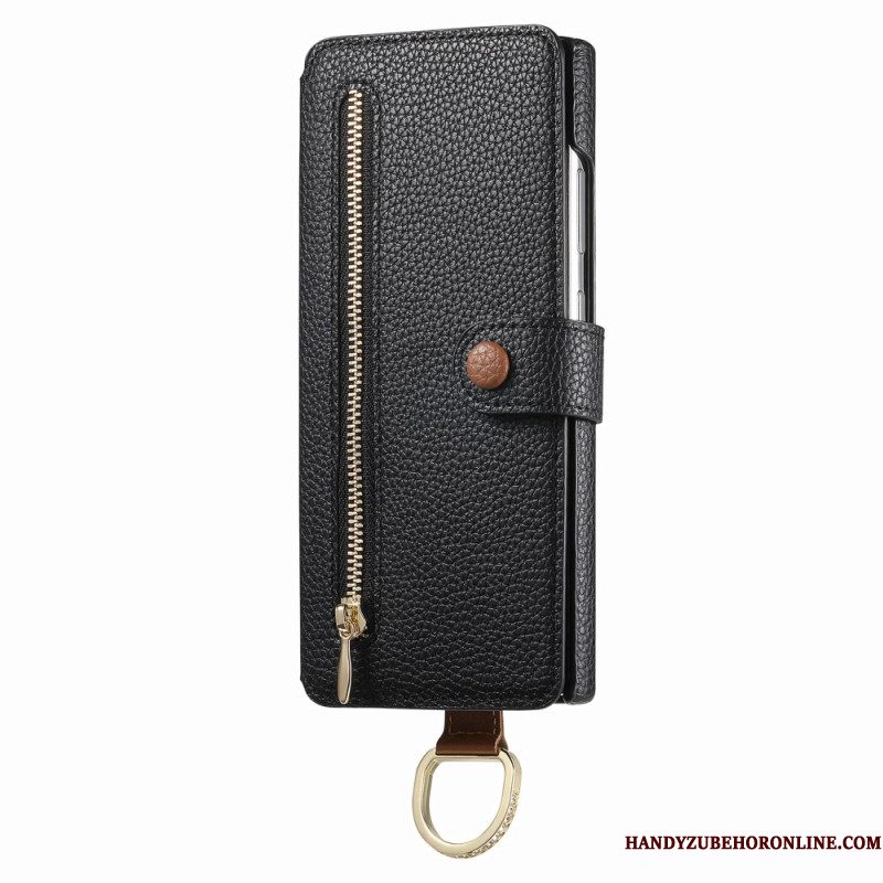 Folio-hoesje Samsung Galaxy S25 Ultra 5g Telefoonhoesje Rfid-beschermde Portemonnee Met Etui En Ringhouder