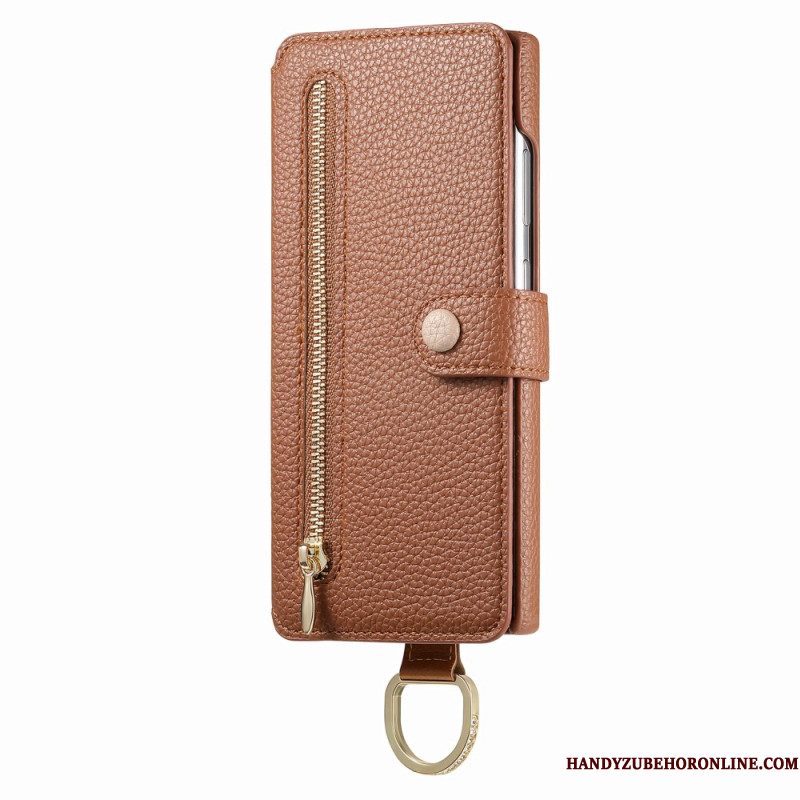 Folio-hoesje Samsung Galaxy S25 Ultra 5g Telefoonhoesje Rfid-beschermde Portemonnee Met Etui En Ringhouder