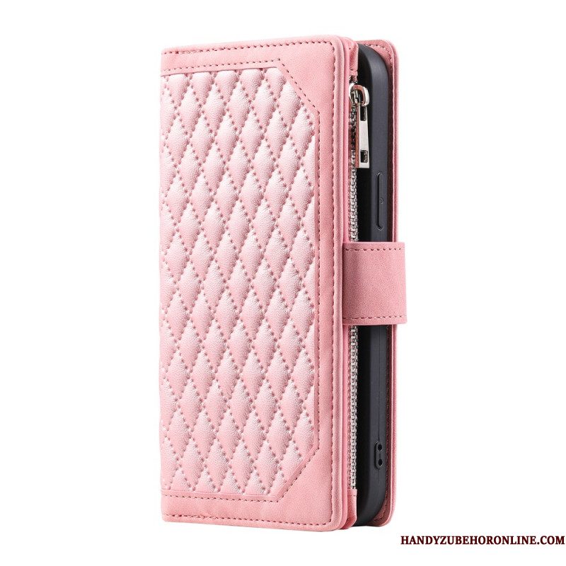 Folio-hoesje Samsung Galaxy S26 Plus Telefoonhoesje Gewatteerde Portemonnee Met Bandje