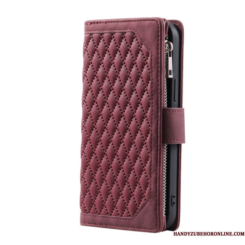 Folio-hoesje Samsung Galaxy S26 Plus Telefoonhoesje Gewatteerde Portemonnee Met Bandje