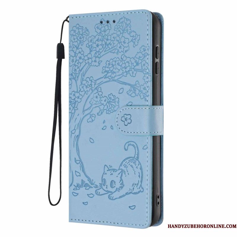 Folio-hoesje Samsung Galaxy S26 Plus Telefoonhoesje Patroon Met Boom En Kat