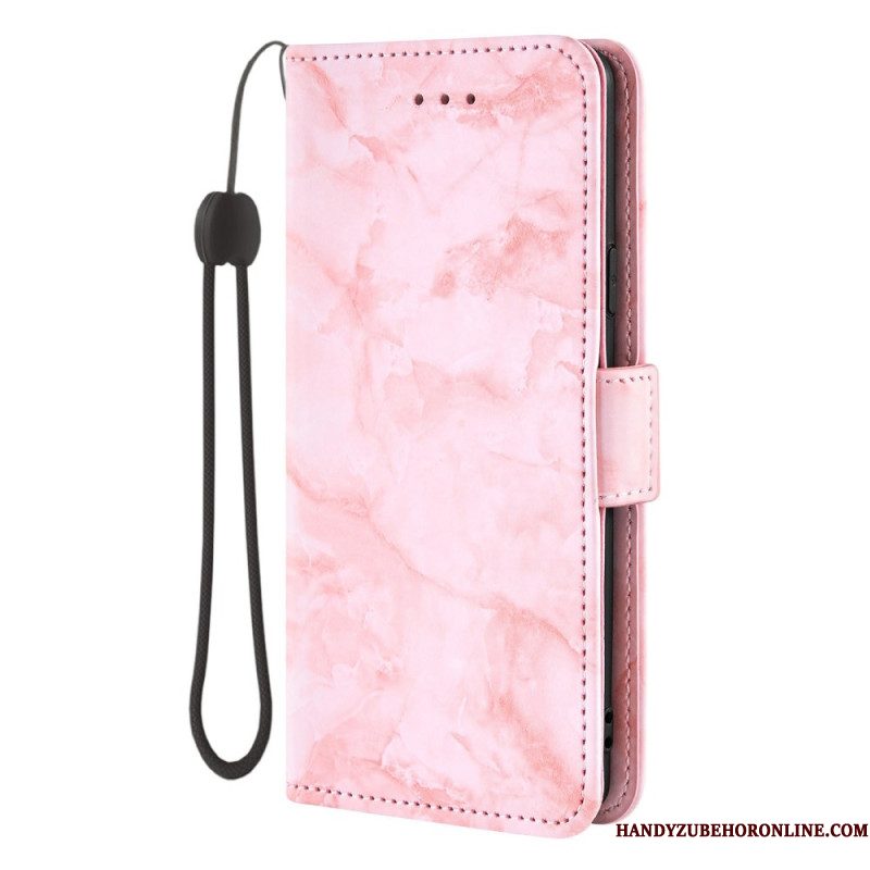 Folio-hoesje Samsung Galaxy S26 Telefoonhoesje Marmerpatroon En Dubbele Sluiting