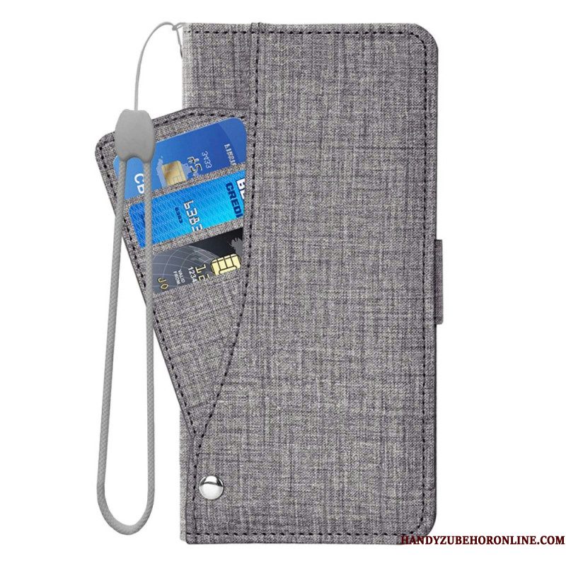 Folio-hoesje Samsung Galaxy S26 Telefoonhoesje Met Denimtextuur En Draaibare Kaarthouder