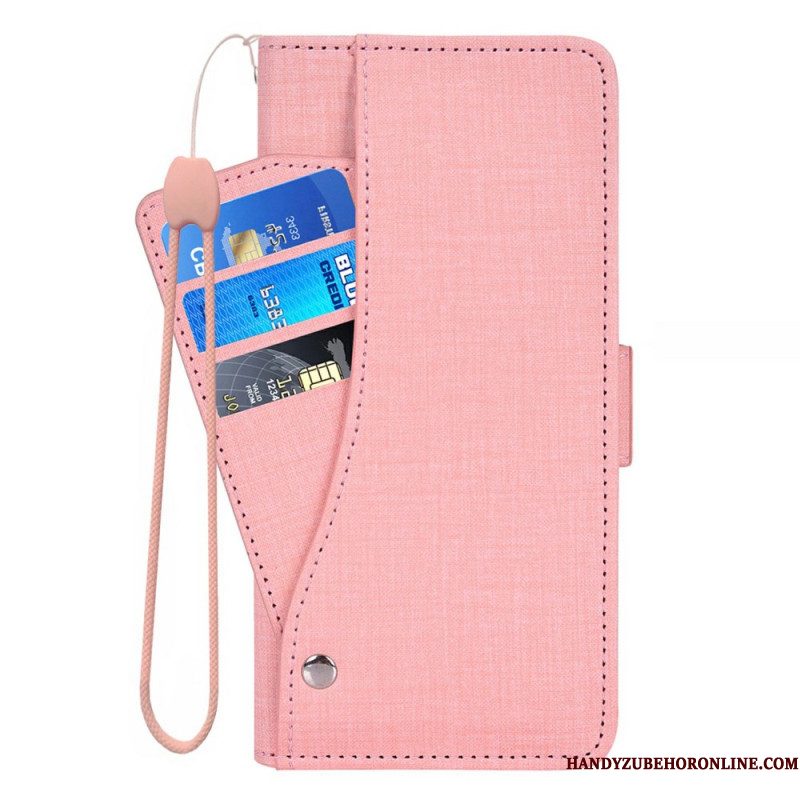 Folio-hoesje Samsung Galaxy S26 Telefoonhoesje Met Denimtextuur En Draaibare Kaarthouder