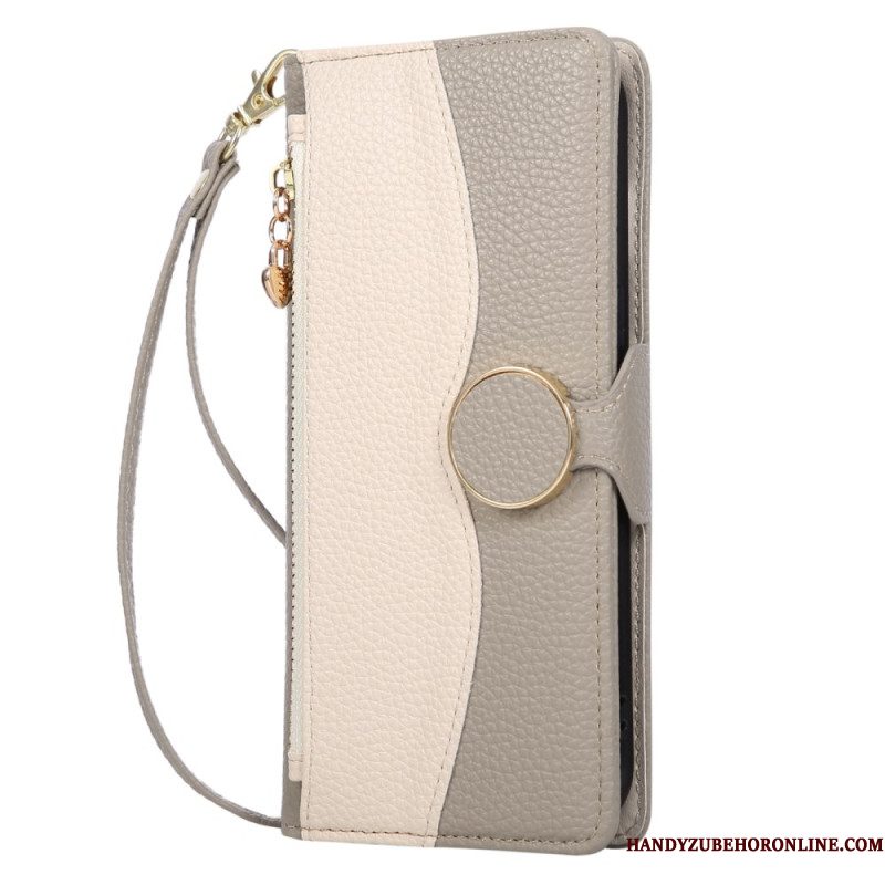 Folio-hoesje Samsung Galaxy S26 Telefoonhoesje Tweekleurige Portemonnee Met Ritssluiting