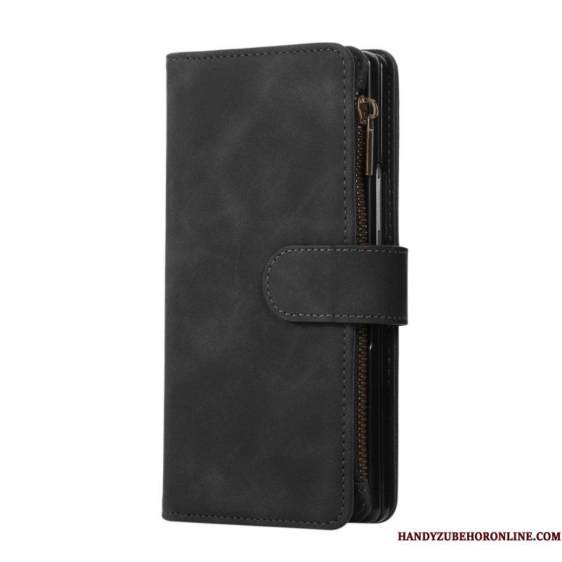 Folio-hoesje Samsung Galaxy Z Fold 7 Portemonnee Met Suède-look En Schouderband