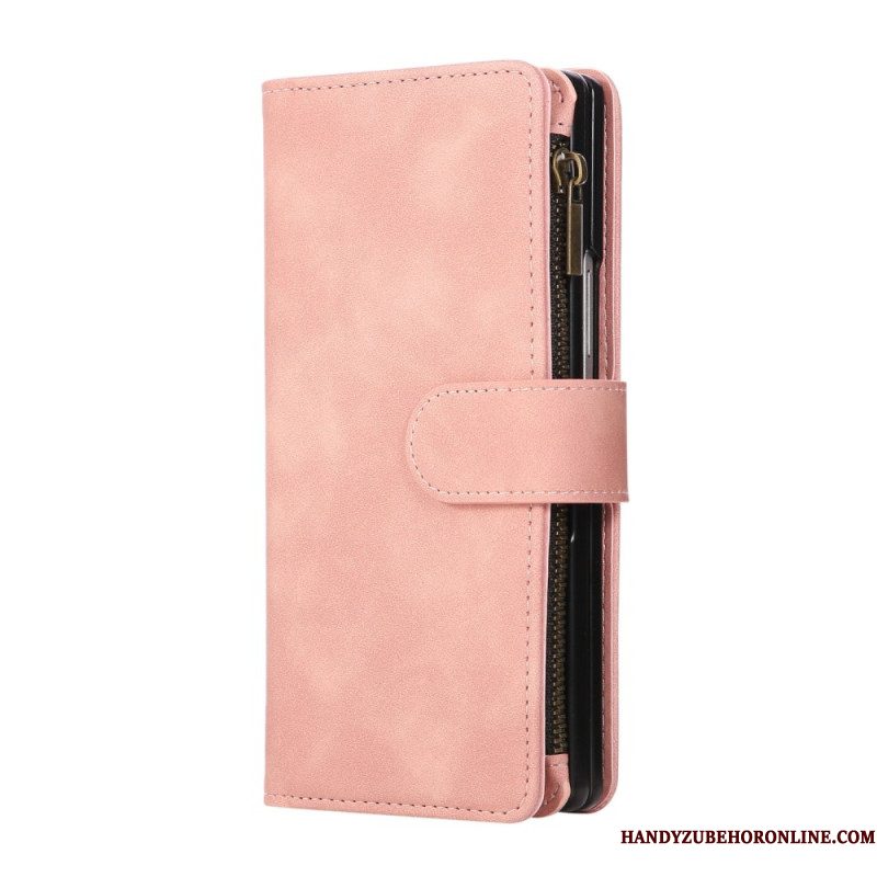 Folio-hoesje Samsung Galaxy Z Fold 7 Portemonnee Met Suède-look En Schouderband