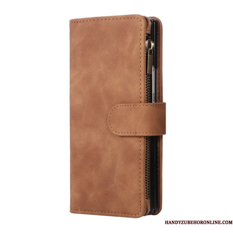 Folio-hoesje Samsung Galaxy Z Fold 7 Portemonnee Met Suède-look En Schouderband
