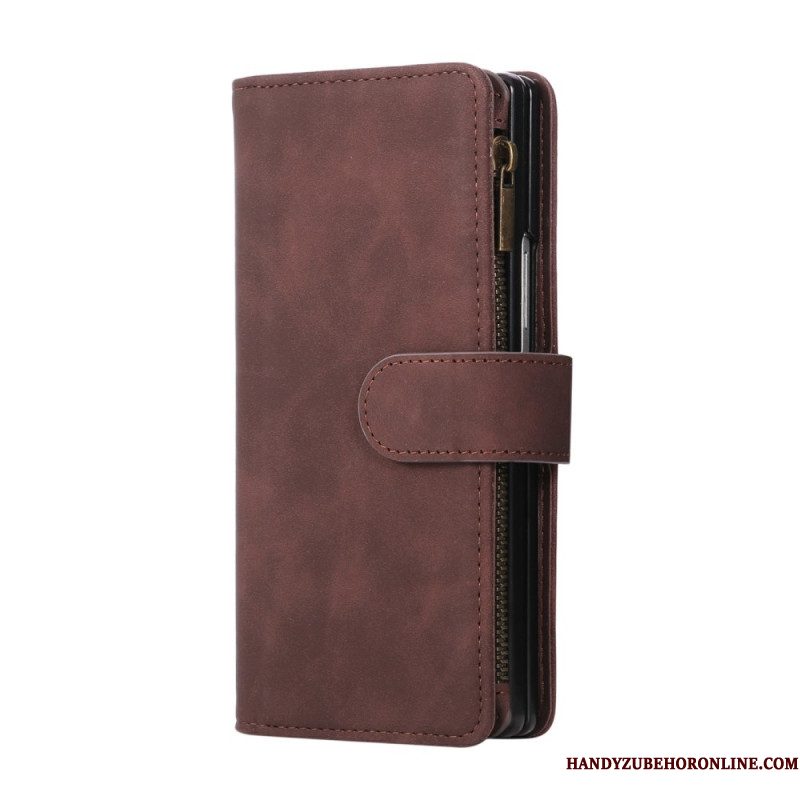 Folio-hoesje Samsung Galaxy Z Fold 7 Portemonnee Met Suède-look En Schouderband