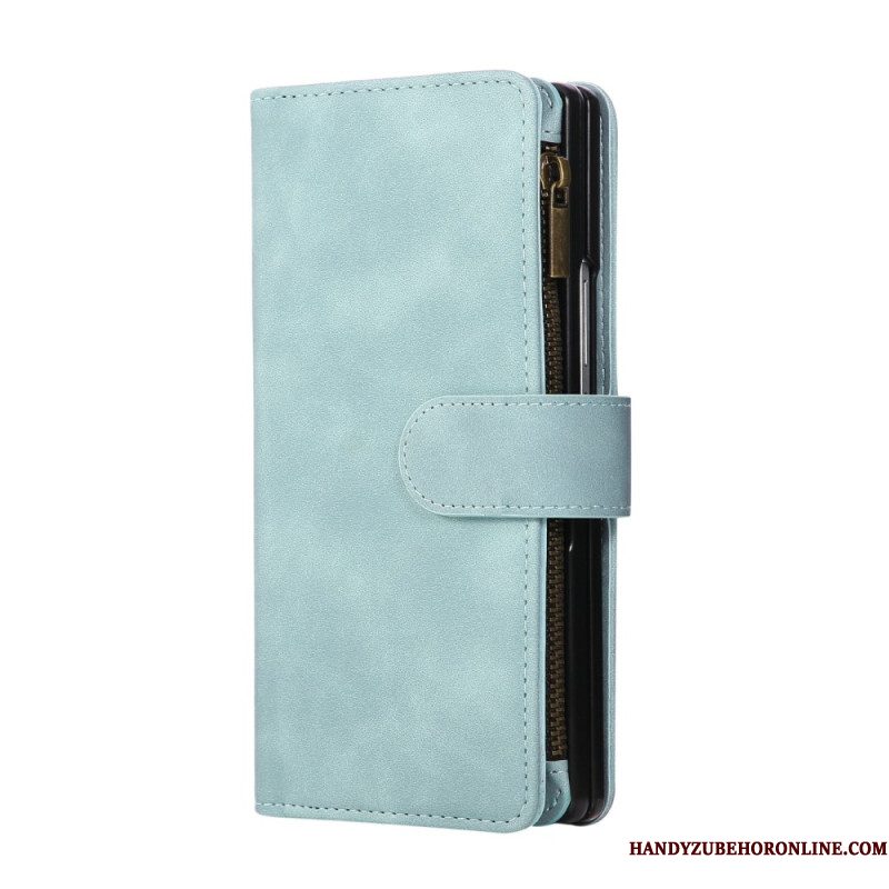 Folio-hoesje Samsung Galaxy Z Fold 7 Portemonnee Met Suède-look En Schouderband