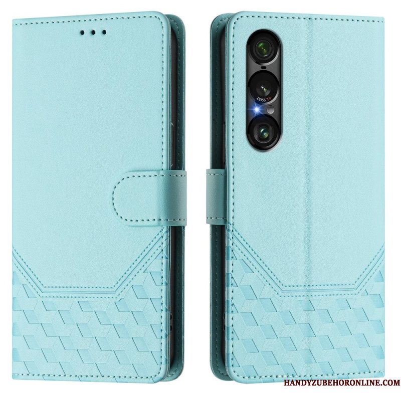 Folio-hoesje Sony Xperia 1 Vii Rfid-bescherming Honingraatpatroon