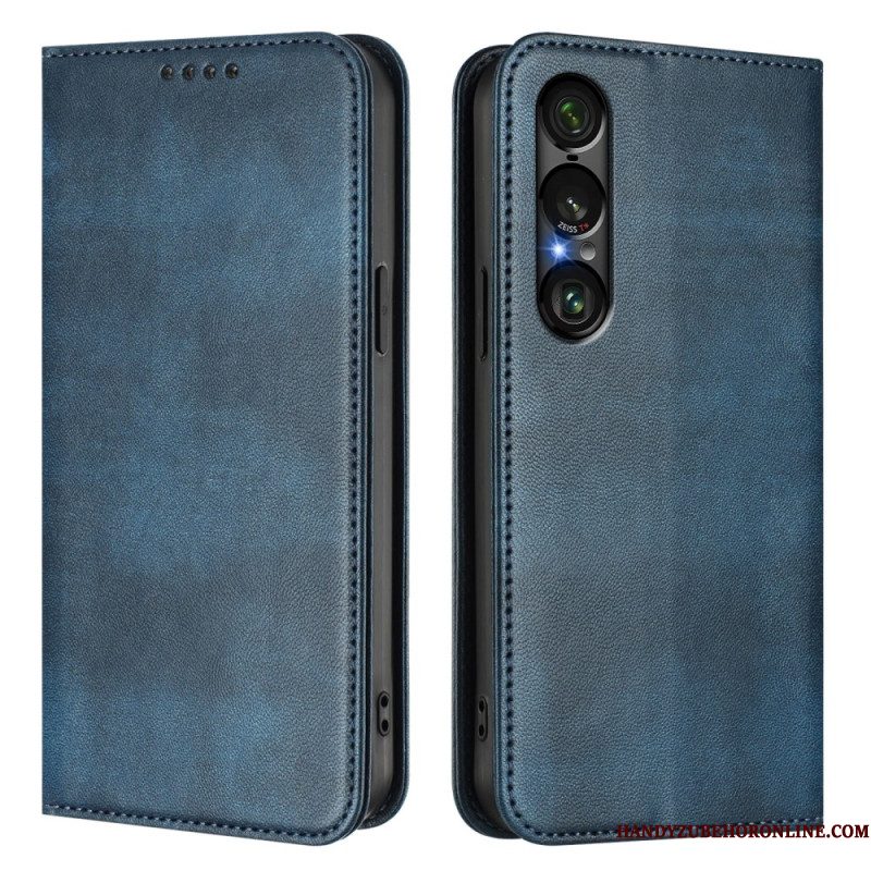 Folio-hoesje Sony Xperia 1 Vii Rfid-bescherming Retro Design