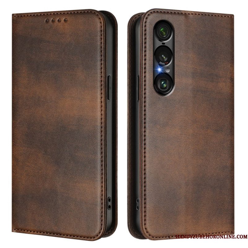 Folio-hoesje Sony Xperia 1 Vii Rfid-bescherming Retro Design