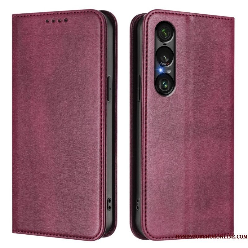 Folio-hoesje Sony Xperia 1 Vii Rfid-bescherming Retro Design