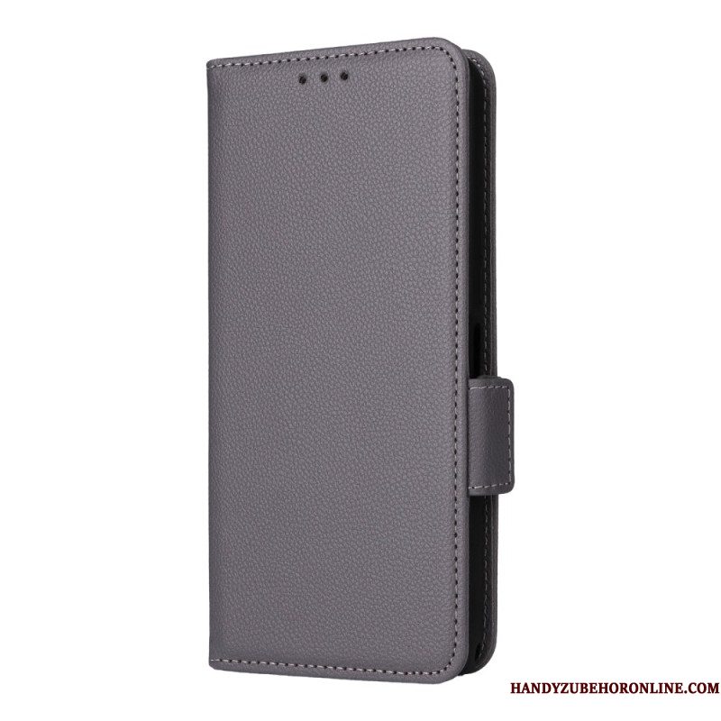 Folio-hoesje Sony Xperia 1 Vii Telefoonhoesje Lychee-textuur Met Riem