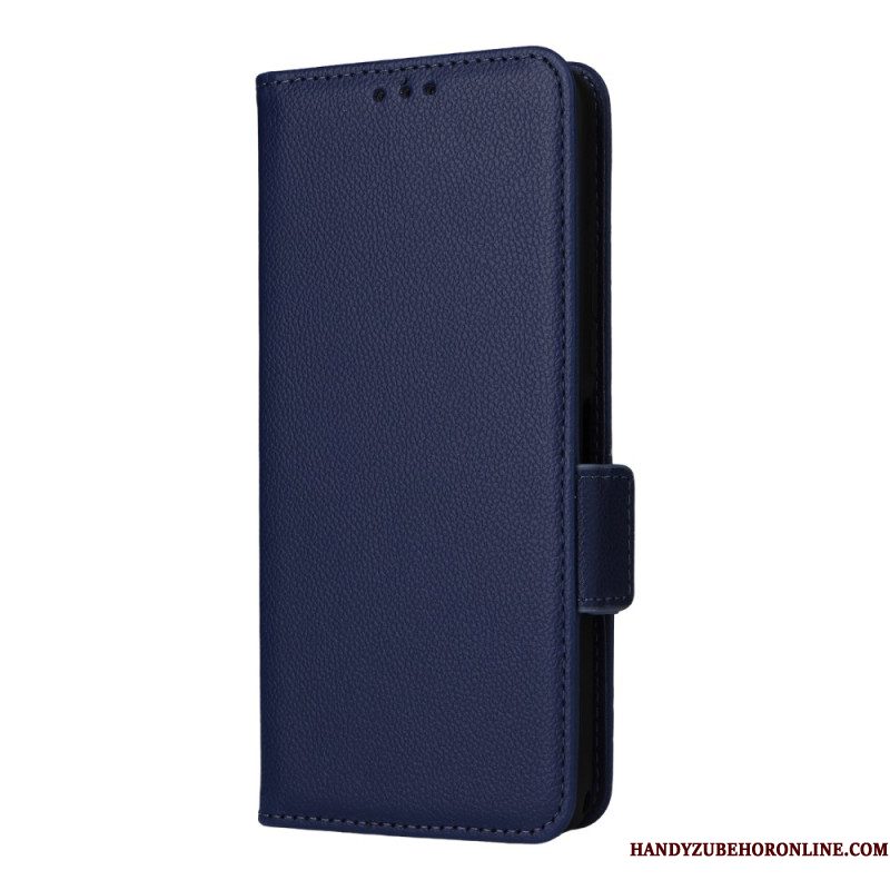 Folio-hoesje Sony Xperia 1 Vii Telefoonhoesje Lychee-textuur Met Riem