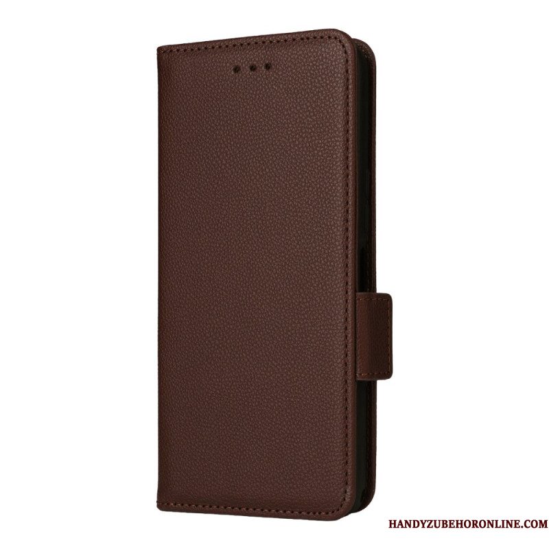 Folio-hoesje Sony Xperia 1 Vii Telefoonhoesje Lychee-textuur Met Riem