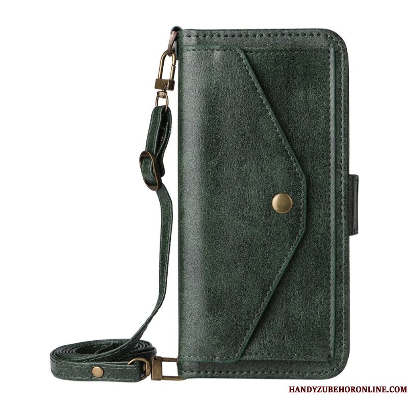Folio-hoesje Sony Xperia 10 Vii Portemonnee Met Schouderband
