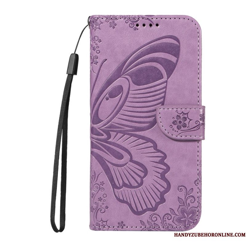 Folio-hoesje Sony Xperia 10 Vii Telefoonhoesje Grafische Vlinder