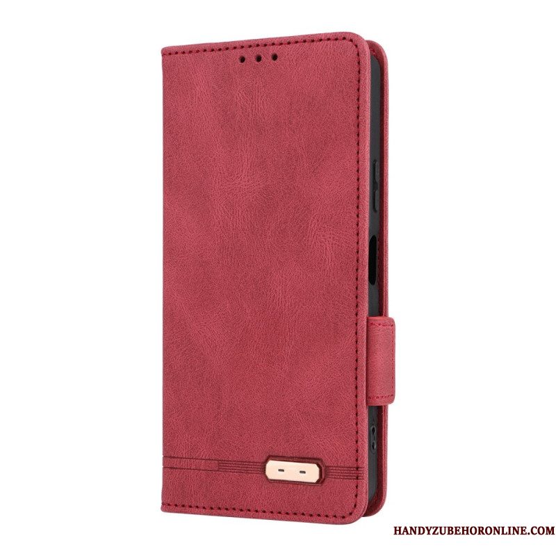 Folio-hoesje Sony Xperia 10 Vii Telefoonhoesje Retro Suède-effect