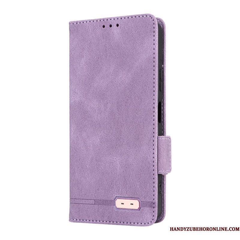 Folio-hoesje Sony Xperia 10 Vii Telefoonhoesje Retro Suède-effect