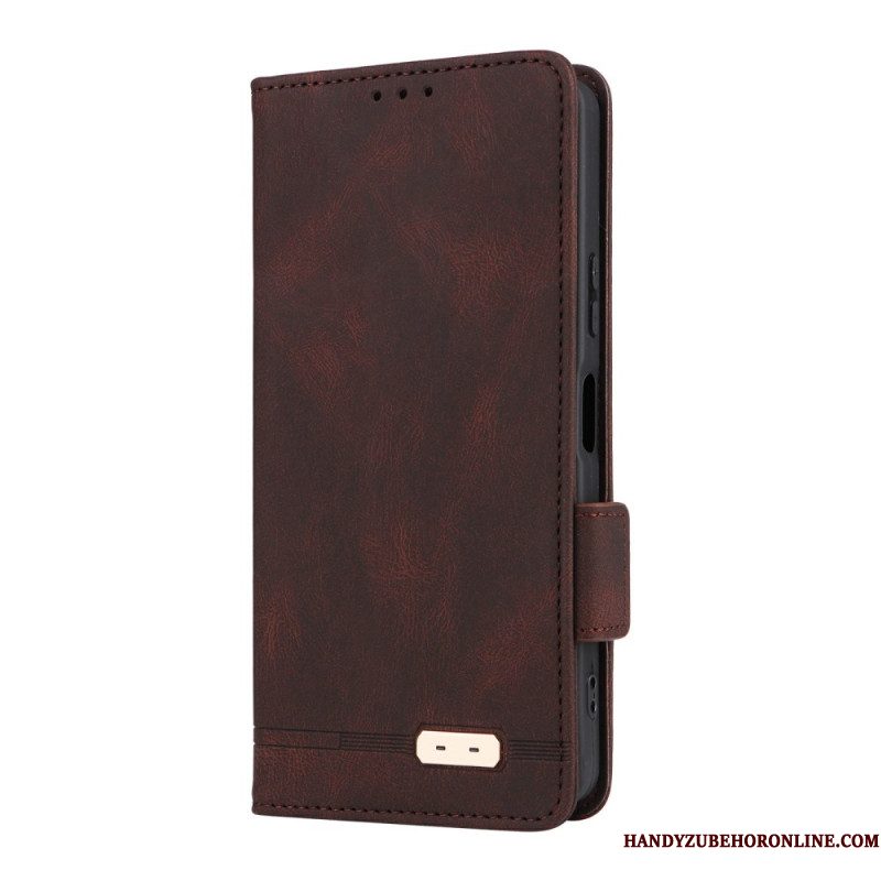 Folio-hoesje Sony Xperia 10 Vii Telefoonhoesje Retro Suède-effect