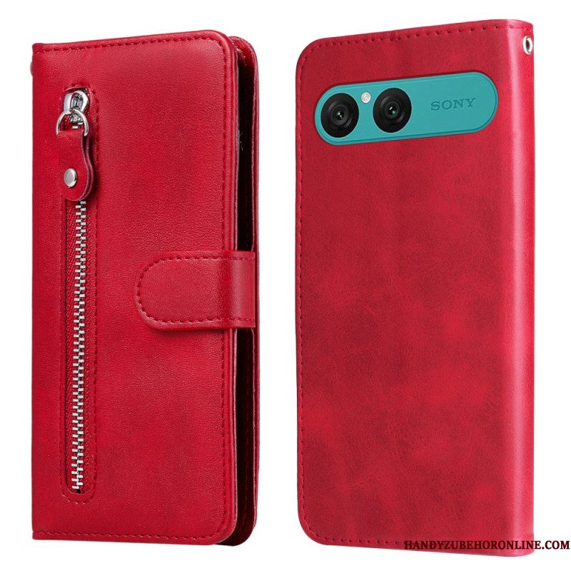 Folio-hoesje Sony Xperia 10 Vii Telefoonhoesje Vak Met Rits
