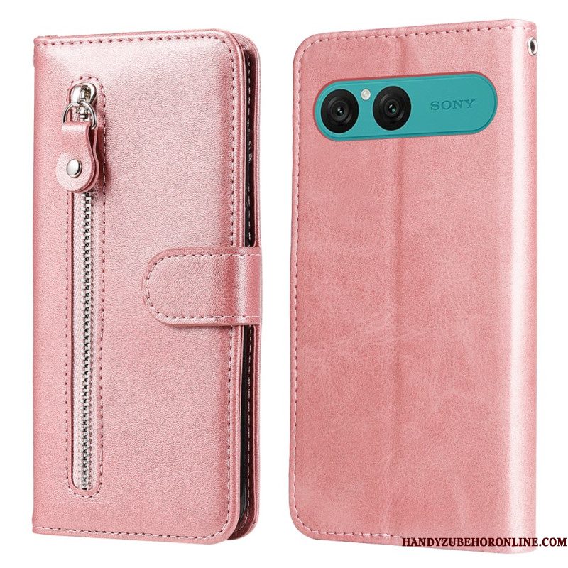Folio-hoesje Sony Xperia 10 Vii Telefoonhoesje Vak Met Rits