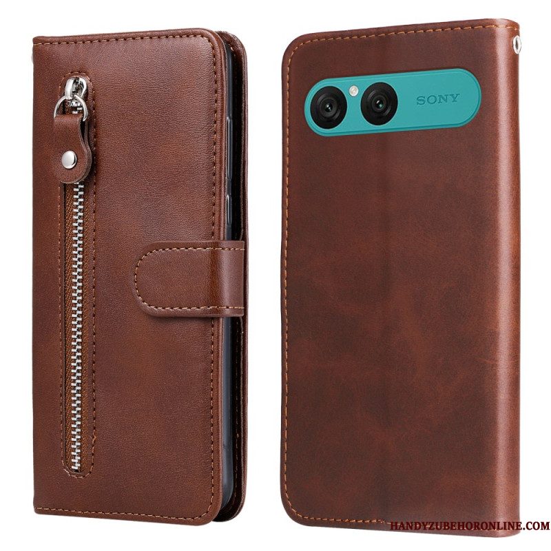 Folio-hoesje Sony Xperia 10 Vii Telefoonhoesje Vak Met Rits