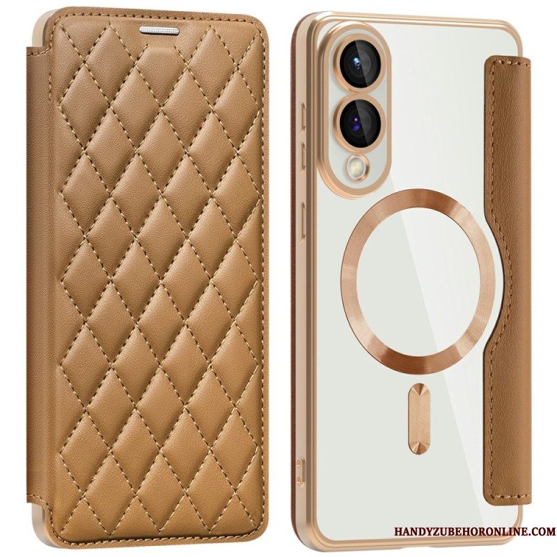 Folio-hoesje Voor Samsung Galaxy S25 5g Edge Gewatteerd Magsafe-compatibel