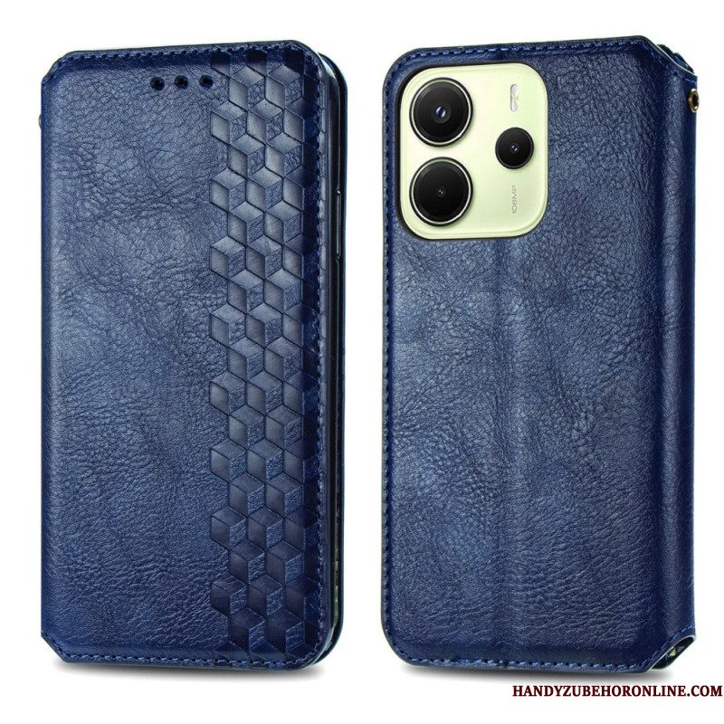 Folio-hoesje Voor Xiaomi Redmi Note 14 4g Vintage Lederlook Met Diamantpatroon