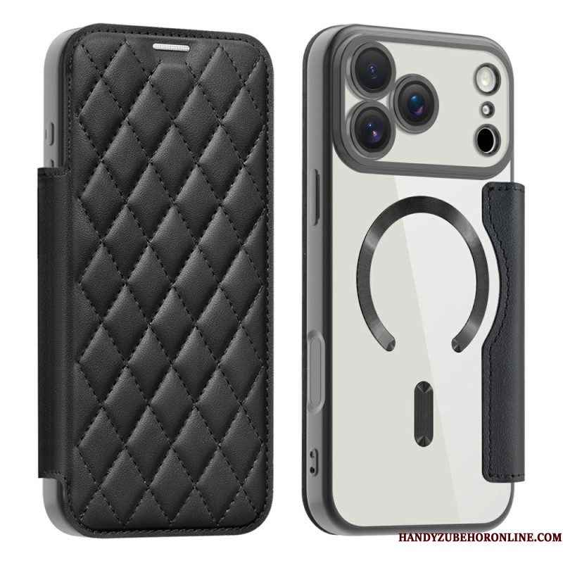 Folio-hoesje Voor iPhone 17 Pro Magsafe-compatibel Gewatteerd