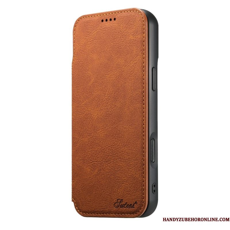 Folio-hoesje Voor iPhone 17 Pro Magsafe-compatibel Vintage Ontwerp