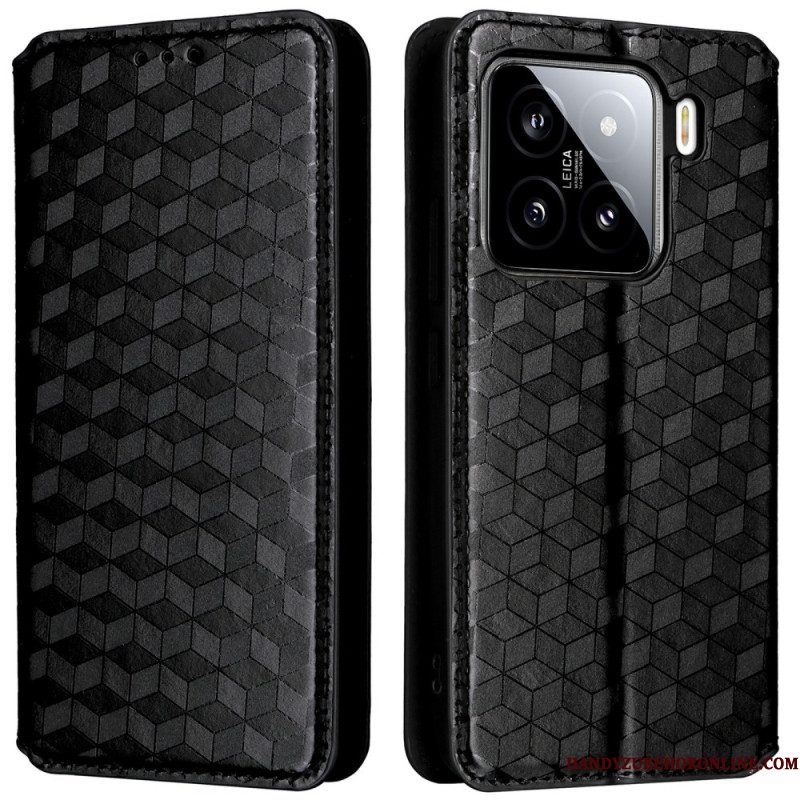 Folio-hoesje Xiaomi 15 Portemonnee Met 3d-diamanten