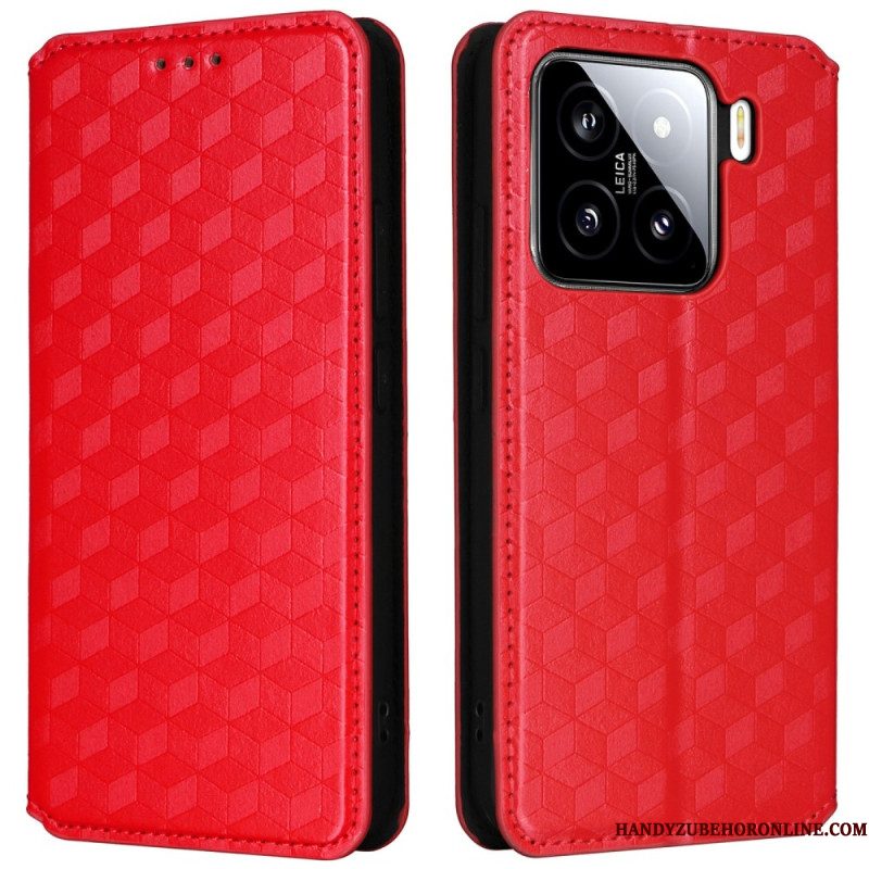 Folio-hoesje Xiaomi 15 Portemonnee Met 3d-diamanten