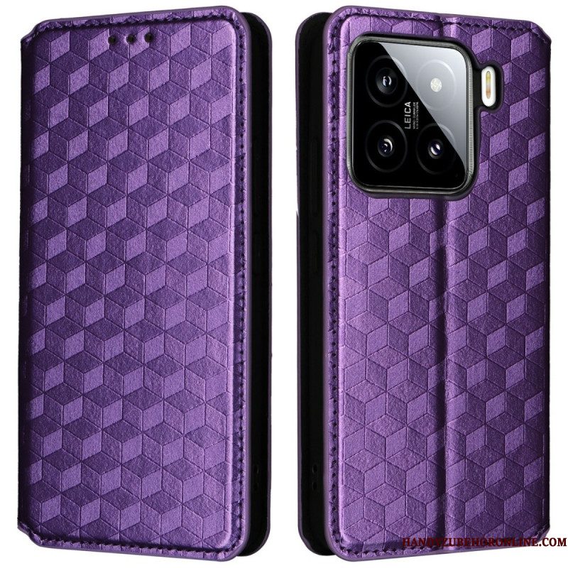 Folio-hoesje Xiaomi 15 Portemonnee Met 3d-diamanten