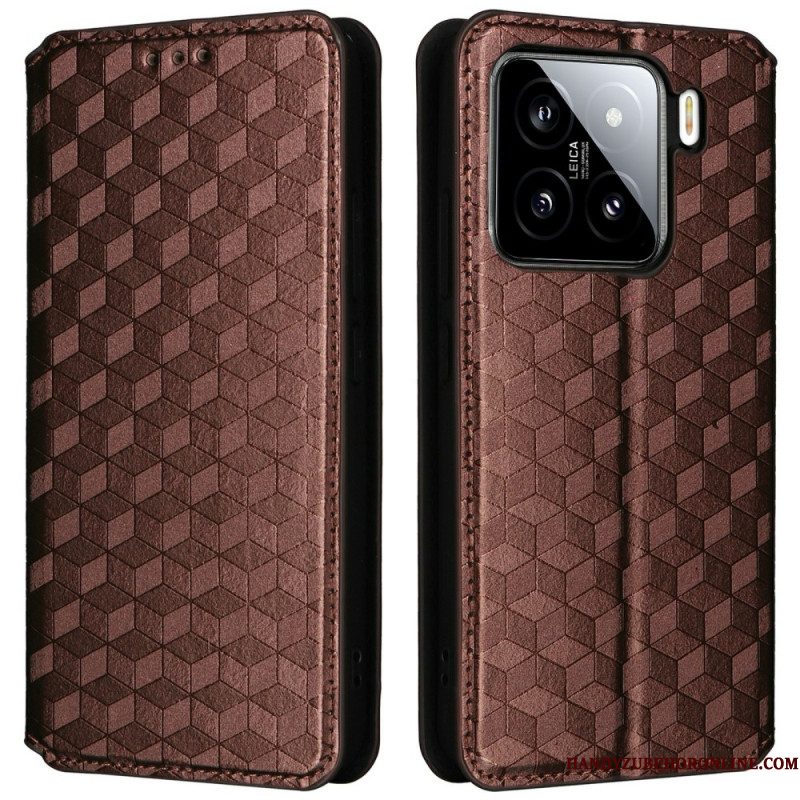 Folio-hoesje Xiaomi 15 Portemonnee Met 3d-diamanten